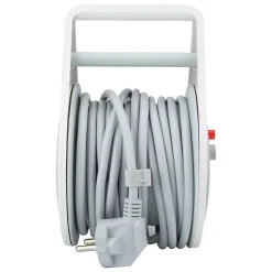Enrouleur domestique Schuko 3 prises 7m - Gris - Zenitech