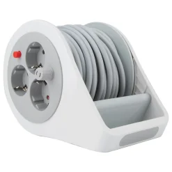 Enrouleur domestique Schuko 3 prises 7m - Gris - Zenitech