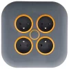 Enrouleur domestique 4x2P+T - 7m orange Zenitech