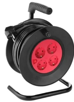 Enrouleur électrique 4 prises 16A L.15 mètres Protection anti-surcharge