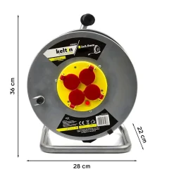 Enrouleur électrique 4 prises 16 A - IP20 - câble H05VV-F 3G 2,5 mm² 50 m