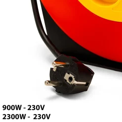 Enrouleur électrique domestique 10m, H05VV-F3G1.0MM2, 4 prises françaises 2P+T 16A, NF, CE