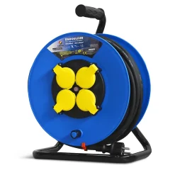 Enrouleur électrique 25m 4 prises IP44 - Cable h07en-3g1.5mm²-25m - 3200W déroulé