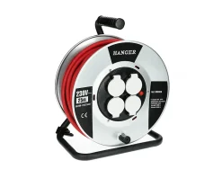 Enrouleur électrique 25m H07RN-F 3G 2,5mm2 flasque acier - HANGER - 600009