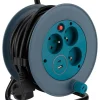 Enrouleur 12m 3 prises + 2USB - bleu - Zenitech