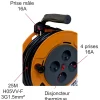 Enrouleur 25m H05VV-F 3G1.5 - 4 prises 16A - garantie 2 ans
