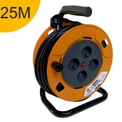 Enrouleur 25m H05VV-F 3G1.5 - 4 prises 16A - garantie 2 ans