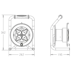 Enrouleur PRO de chantier 3G2.5 25m IP44 platine fixe (anti twist) - câble H07RN-F- 4 prises 16A - garantie 2 ans