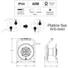 Enrouleur PRO de chantier 3G2.5 40m IP44 platine fixe (anti twist) - câble H07RN-F- 4 prises 16A - garantie 2 ans