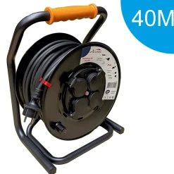 Enrouleur PRO de chantier 3G2.5 40m IP44 platine fixe (anti twist) - câble H07RN-F- 4 prises 16A - garantie 2 ans