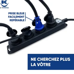 Enrouleur Pro 25M 3G2.5 IP44 avec 4 Prises à Clapet pour Usage Intensif en Intérieur & Extérieur