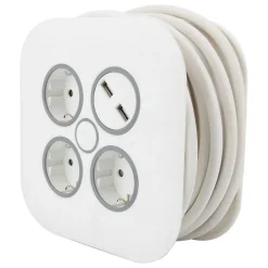 Enrouleur Schuko 3 prises + 2 USB 7m Zenitech