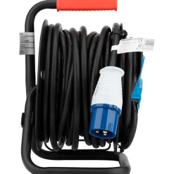 Enrouleur Schuko/CEE P17 20m - Noir/Bleu - Protec