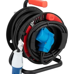 Enrouleur Schuko/CEE P17 20m - Noir/Bleu - Protec