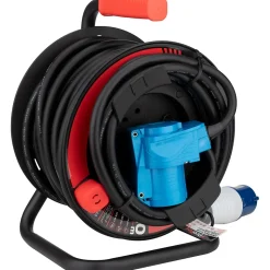 Enrouleur Schuko/CEE P17 20m - Noir/Bleu - Protec