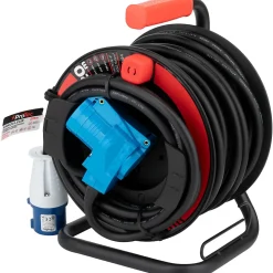 Enrouleur Schuko/CEE P17 20m - Noir/Bleu - Protec
