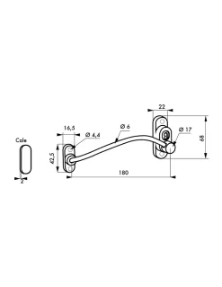 Entrebailleur à clé pour fenêtre, câble acier, 180mm, laqué blanc, 1 clé - THIRARD