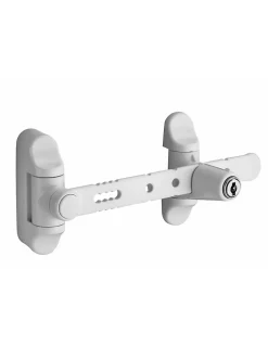Entrebailleur à clé pour fenêtre 1 à 2 vantaux, 158mm, laqué blanc, 2 clés - THIRARD