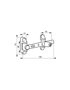 Entrebailleur à clé pour fenêtre 1 à 2 vantaux, 158mm, laqué blanc, 2 clés - THIRARD