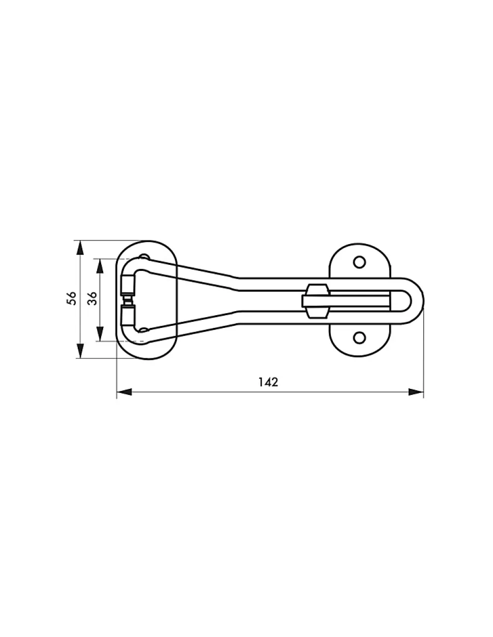 Entrebailleur pour porte d'entrée, taquet d'arrêt, 142mm, doré - THIRARD