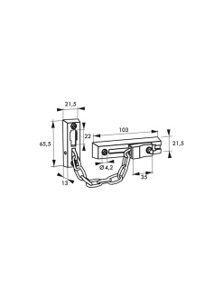 Entrebailleur pour porte d'entrée, chaîne en acier, 103mm - THIRARD