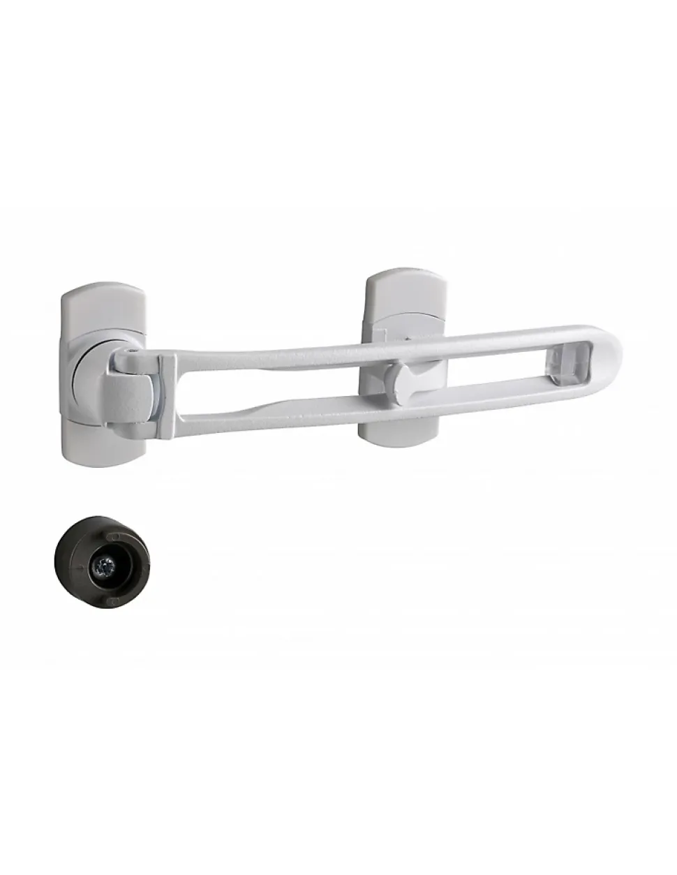 Entrebailleur pour porte d'entrée, taquet d'arrêt, 169mm, blanc - THIRARD