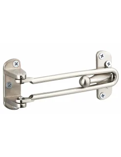 Entrebâilleur pour porte d'entrée à recouvrement, taquet d'arrêt, 145mm, nickelé - THIRARD