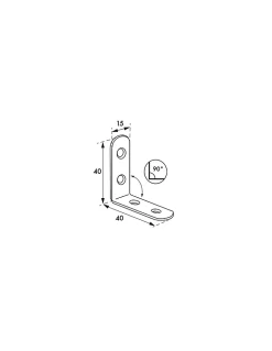 Equerre de chaise pour porte, 40x40x15mm, acier zingué - THIRARD