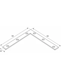 Equerre de fenêtre pour porte, 120x120x20mm, bouts carrés, acier zingué - THIRARD