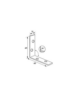 Equerre de renfort pour porte, 60x60x15mm, acier zingué - THIRARD
