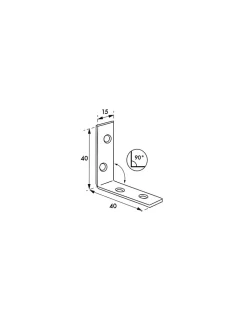 Equerre de renfort pour porte, 40x40x15mm, acier zingué - THIRARD