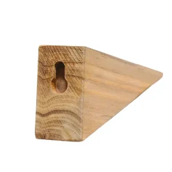 Equerre en Bois Teck Huilée - 18x55x175mm - Fixation pour Etagère Murale (lot de 2)