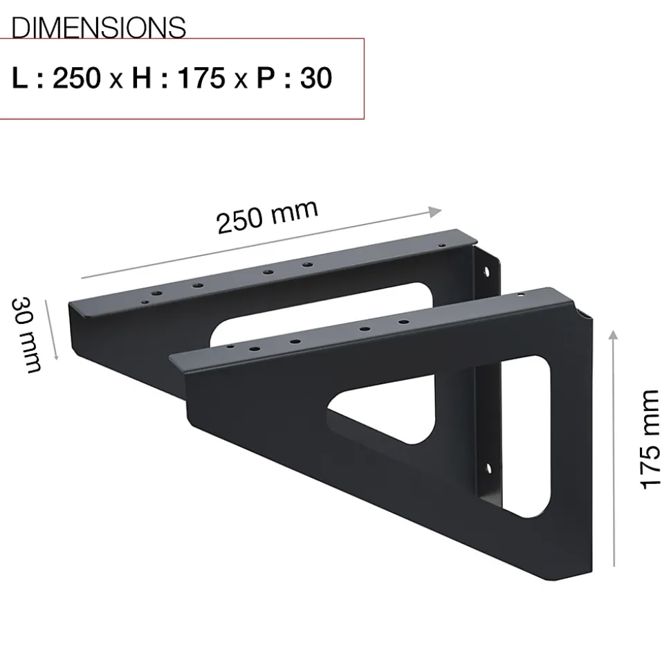 Equerres murales Noir mat RAL 9005MT