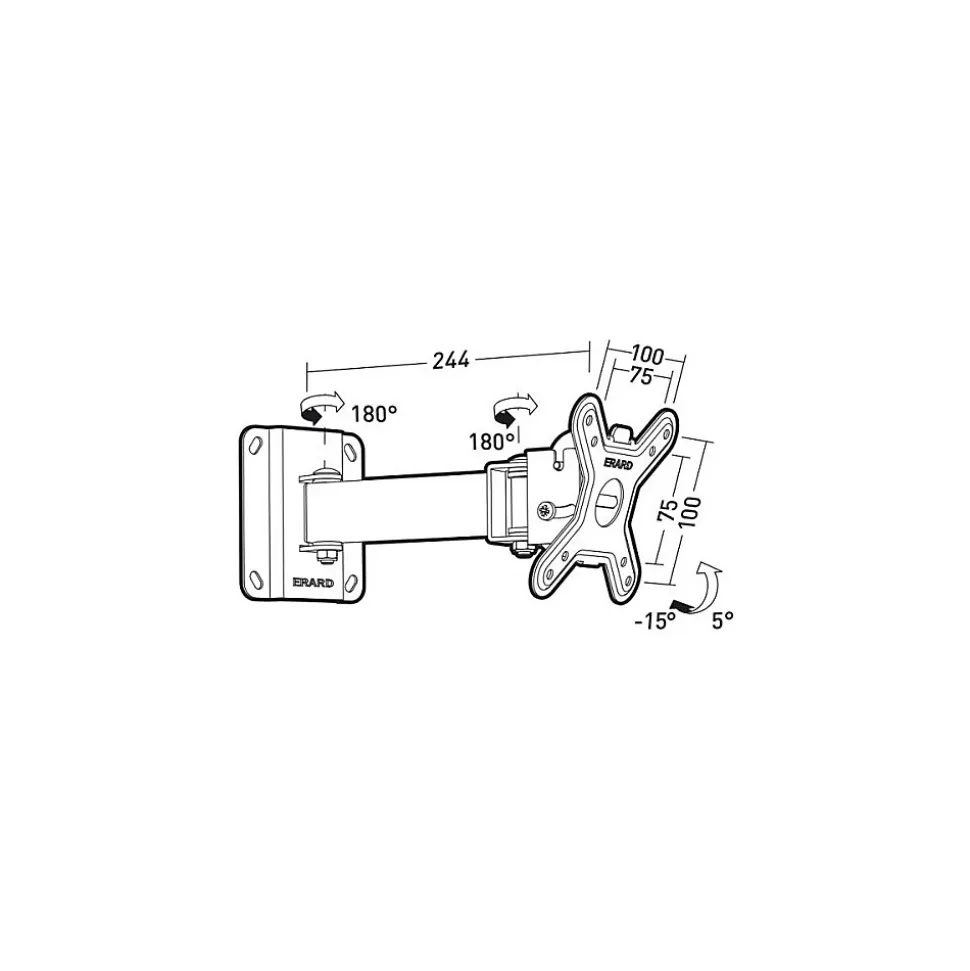 ERARD - Support TV mural inclinable orientable - VESA 100x100 - Ecrans jusqua 23 pouces