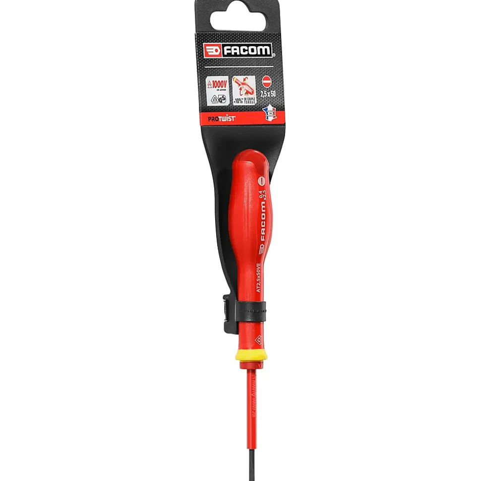 FACOM Tournevis Protwist Plat 2,5 x 50 Isolé 1000 V - AT2.5X50VE