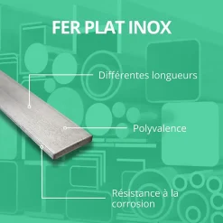 Fer plat inox 30 mm ep 4 mm, Longueur : 3 metres - Comment Fer