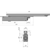 Ferme porte hydraulique encastré et Reversible DOM Insert 7500 bras glissière EN2 à EN4 80kg