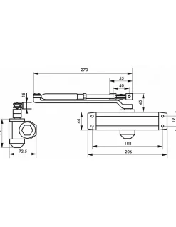 Ferme-porte automatique hydraulique force 4, blanc - THIRARD