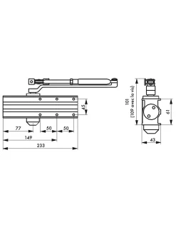 Ferme-porte automatique hydraulique Design force 2 à 4, noir - THIRARD