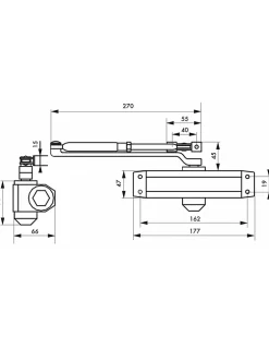 Ferme-porte automatique hydraulique force 3, noir - THIRARD