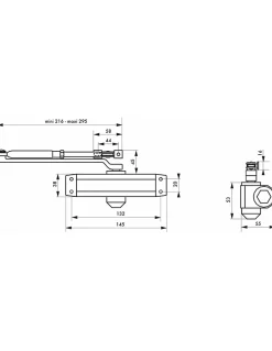 Ferme-porte automatique hydraulique - 30kg, arrêt 90 degrés, laqué gris - THIRARD