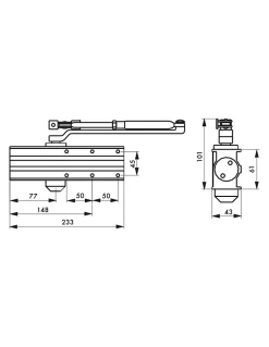 Ferme-porte automatique hydraulique Design force 3, bras coulissant, argent - THIRARD