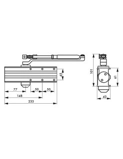 Ferme-porte automatique hydraulique Design force 3, bras coulissant, noir - THIRARD
