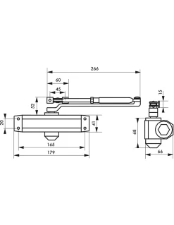 Ferme-porte automatique réversible hydraulique force 3, argent - THIRARD