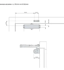 Ferme-porte Bricard Blanc bras compas fermeture automatique jusqu à 60 kg Force 3