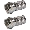 Fiche 7 mm vendue par 2 - type F mâle à visser - connecteurs plaqués nickel - Erard