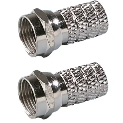 Fiche 7 mm vendue par 2 - type F mâle à visser - connecteurs plaqués nickel - Erard