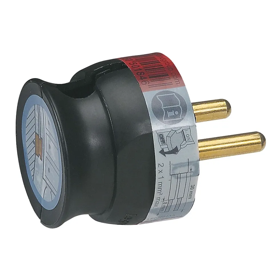 Fiche extra plate noire Legrand Blanc
