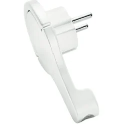 Fiche extra-plate Diall blanc glossy 16A
