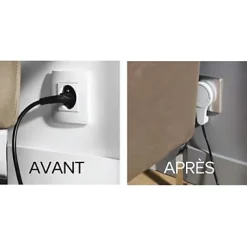 Fiche extra-plate Diall blanc glossy 16A